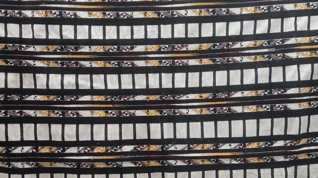 Close up video of Mizo puan (Textiles).