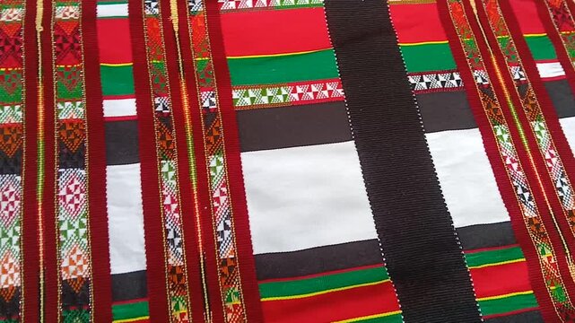 Close up video of Mizo puan (Textiles).