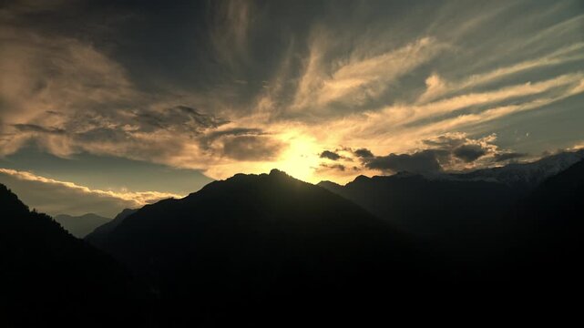 evening sun set with time leps 