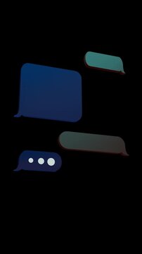Digital Chat Bubbles Floating in transparent background, Communication Concept
