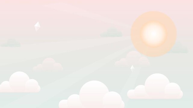 Abstract Sky Background with Soft Clouds and Sun