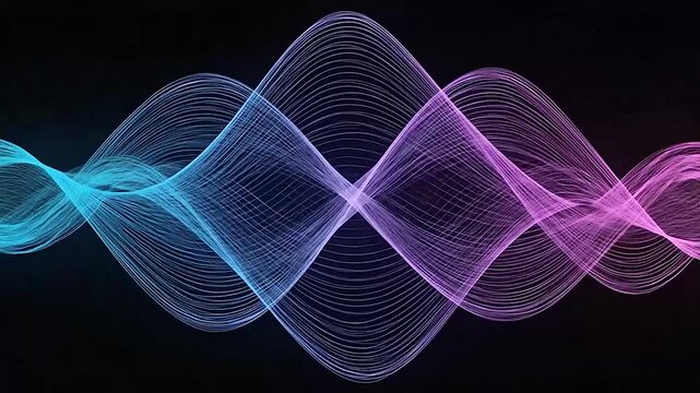 Abstract flowing lines of light create a beautiful wave pattern