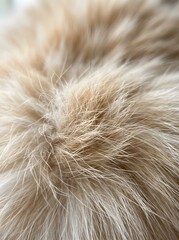 Fototapeta premium A close-up view of a fluffy, light brown, fuzzy textured object