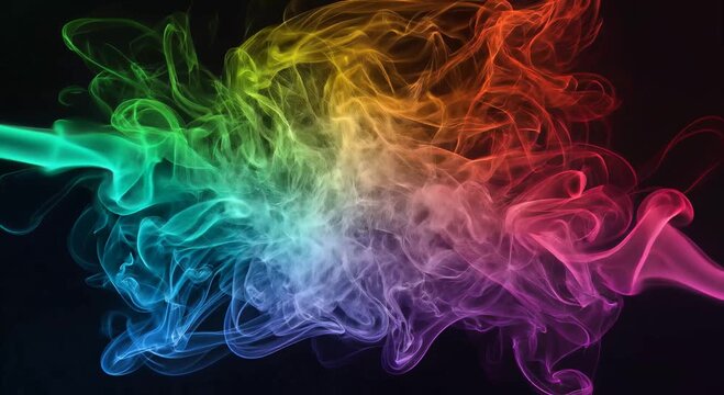 colorful rainbow smoke abstract waves background video