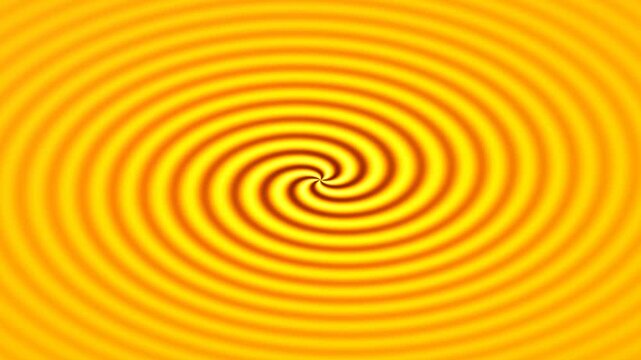 Yellow and orange spiral pattern background with concentric swirling lines optical illusion