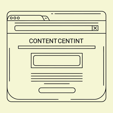 Minimal line of a web browser window with placeholder text line web browser minimal simple computer web page