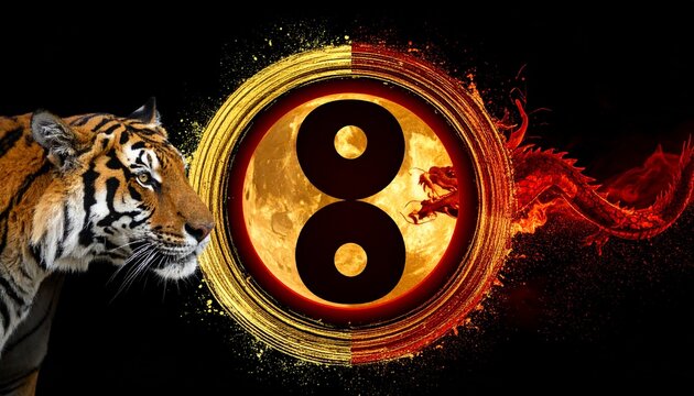Tiger and Dragon Yin Yang Symbolism - A Balance of Power and Harmony.