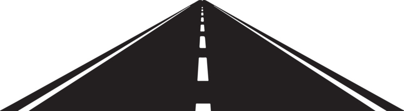 Asphalt road stretching into the distance with white markings