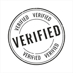 Fototapeta premium Minimalist black circular verified stamp with thin lines for sophisticated branding and official product marking