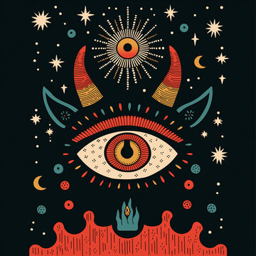 鬼の紋章。デーモン。悪魔