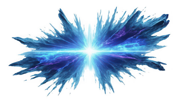 A vibrant blue and purple explosion of light on a black background