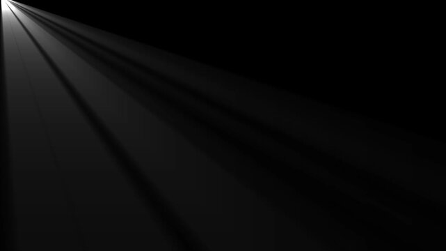 white Light rays effect motion animate video footage on black background. 4k