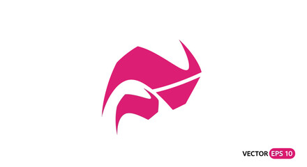 Fototapeta premium Dynamic abstract pink arrow symbol on white background