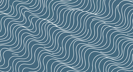 Fototapeta premium Wavy lines pattern on muted blue background creating a flowing abstract texture for digital art design projects