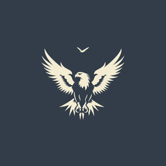 Obraz premium Soaring eagle emblem vector illustration for business or creative design
