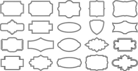 Obraz premium Elegant collection of diverse vector frames and labels with decorative outlines on a light background