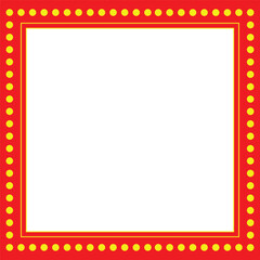 Obraz premium Retro marquee sign with red light bulbs and blank white center