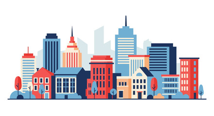 Fototapeta premium City Skyline with Colorful Buildings Downtown.