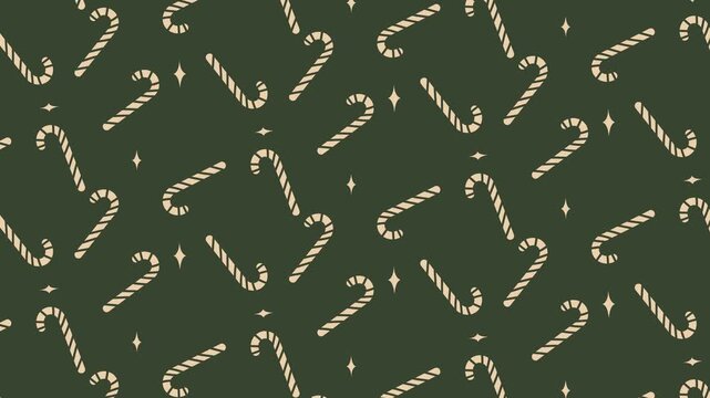 Christmas Candy Cane Pattern Loop Background