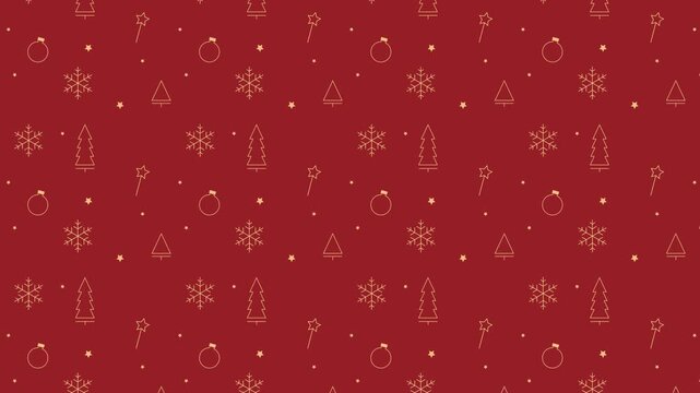 Christmas Red Holiday Icon Pattern Animated Seamless Loop Background