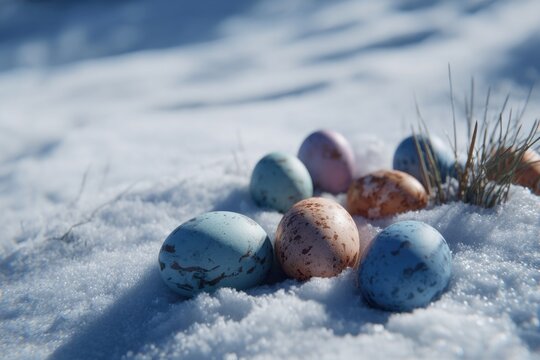 Easter Eggs in Snow