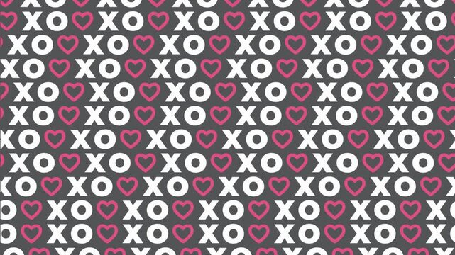 Valentines Xoxo Heart Pattern Looping Seamless Background