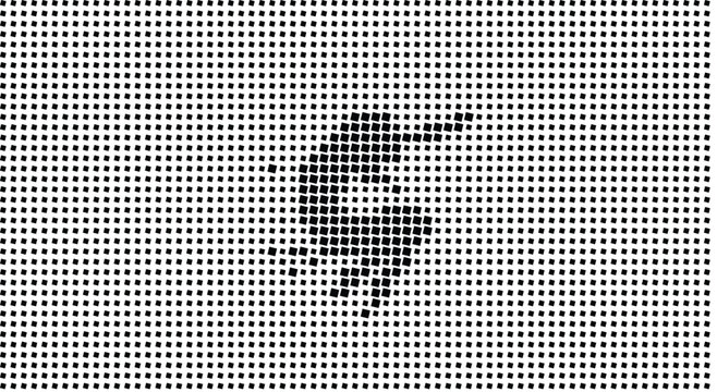 A pixelated image of a person's face