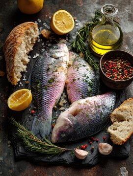 Pesce alla greca con condimenti