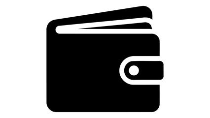 Fototapeta premium Wallet icon, a simple flat design representing secure storage of cash, cards, and personal essentials for financial tran