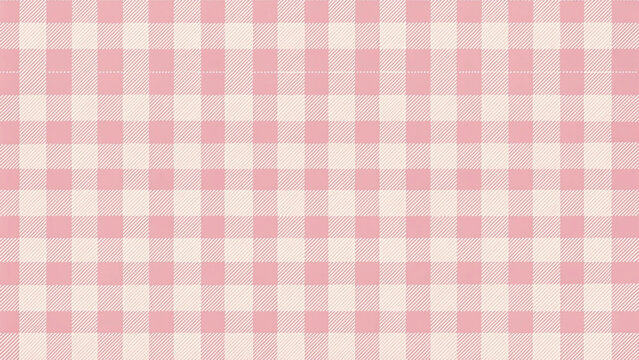Seamless hand painted pink gingham check pattern with soft watercolor texture. Warm cheerful plaid background ideal for fabric, wallpaper, packaging, stationery, kitchen and summer designs