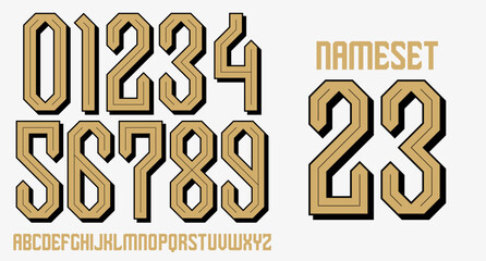 NUMBER SET NAME SET LUXURY RETRO MODERN NAMESET JERSEY © ZeaLab