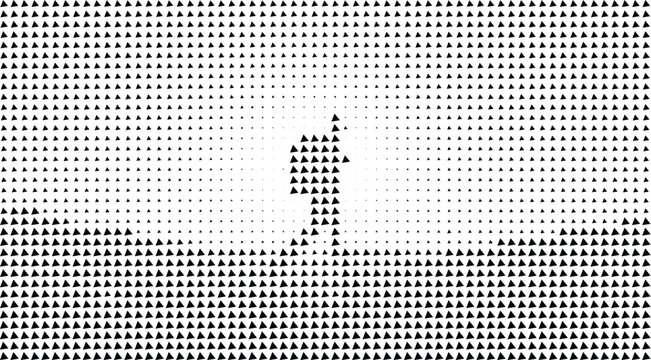 A white background with black triangles