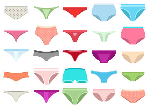 Collection of assorted ladies' underpants in diverse colors and designs.