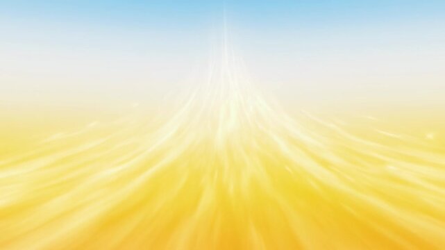 A vibrant abstract background features bright orange and yellow sun rays 