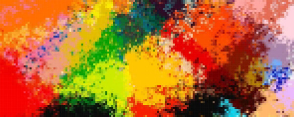 Obraz premium colorful rainbow holi paint color powder explosion isolated white wide panorama background. Eps10
