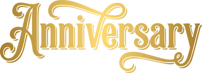 Obraz premium Elegant Golden Happy Anniversary Calligraphy