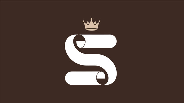 Elegant letter s with crown logo