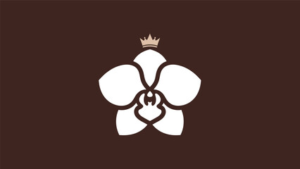 Elegant orchid flower with crown design © Lukas