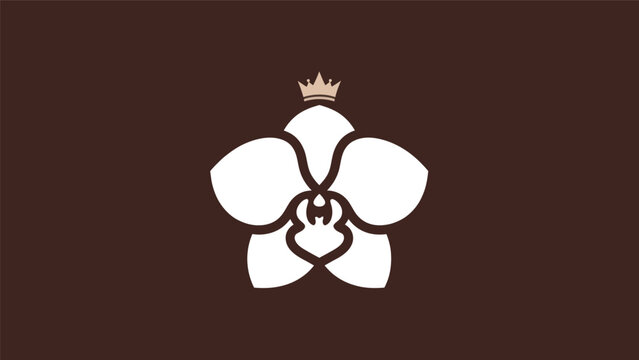 Elegant orchid flower with crown design