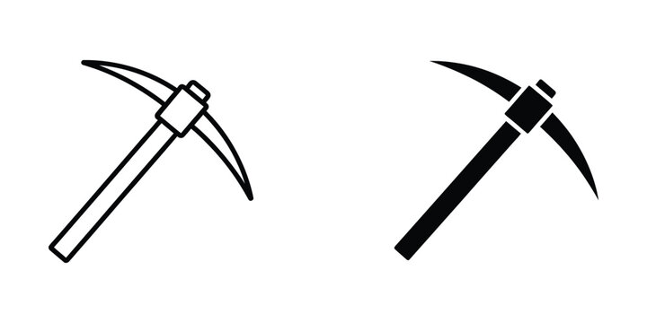 Two contrasting pickaxe designs displayed side by side for comparison