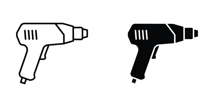 Comparison of a heat gun in two different color schemes for visual clarity and design