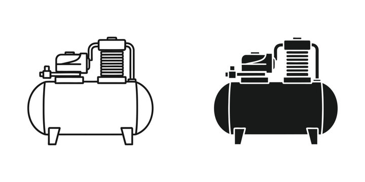 Comparison of air compressors with different tank colors and valve designs