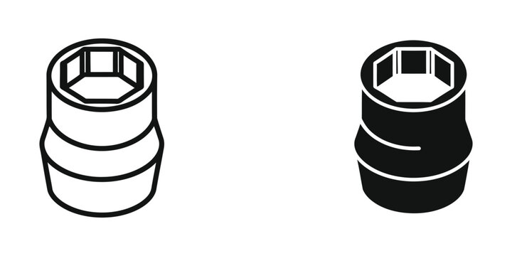 Hexagonal coupling nuts in different color variations for mechanical connections