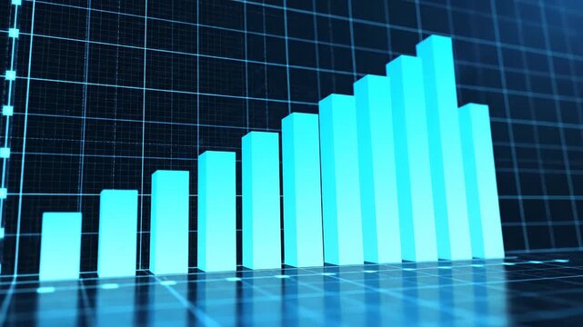 Digital Bar Graphs Showing Data Trends.