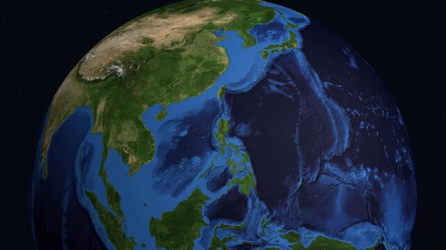 3D Earth Zoom Animation Centered on Mecca Saudi Arabia