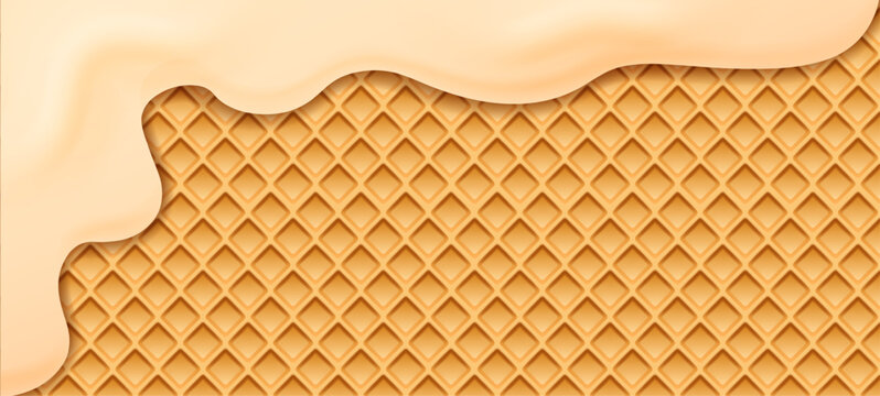 Milk cream wafer biscuit texture with smooth layers and crispy structure, sweet bakery background for soft designs and templates, wafer biscuit texture