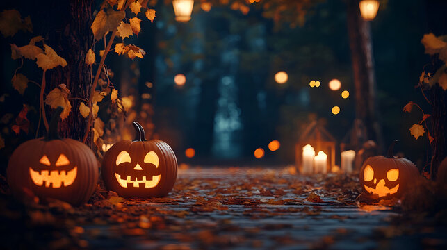 halloween pumpkin on the fire