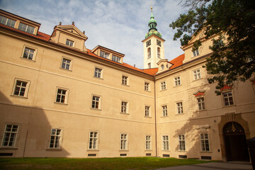 Obraz premium Courtyard within the historic Klementinum complex in Prague