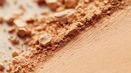 Close-up of Loose Powder Foundation Makeup.