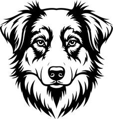 Obraz premium Australian Shepherd dog silhouette vector illustration